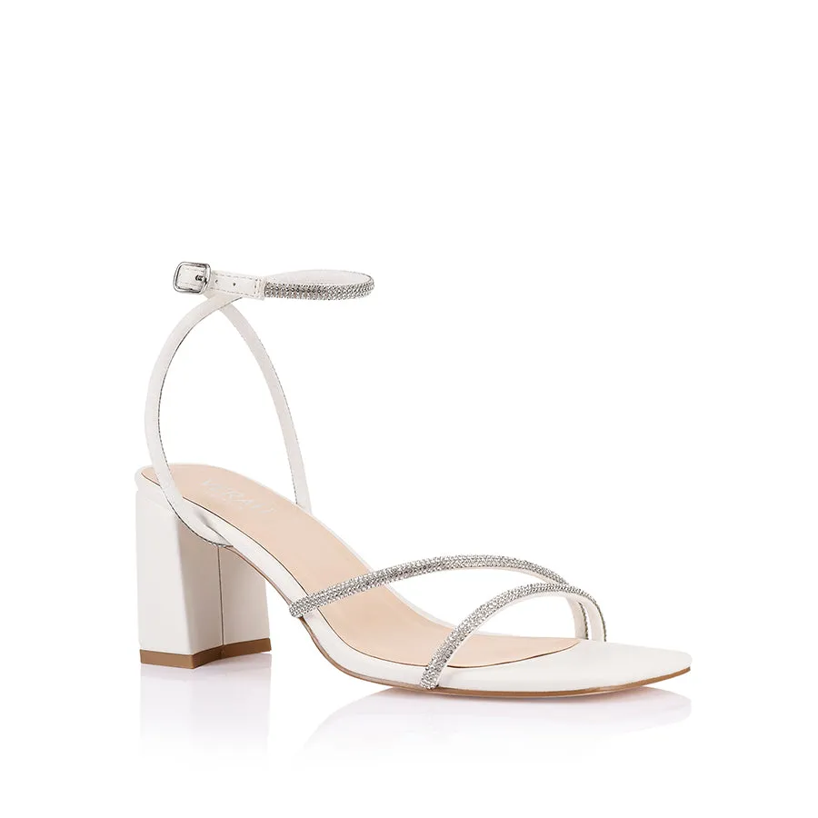 Nastassia Block Heel Sandals - Chalk Form Drop
