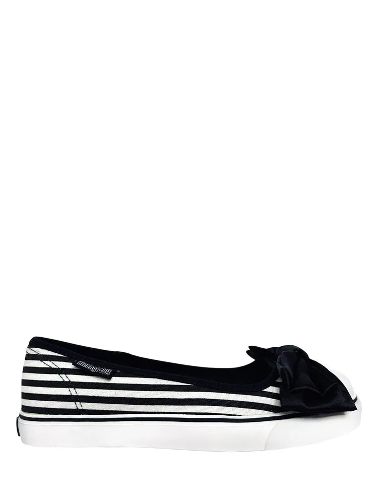 Errand Run Street Smart EMILY BOW STRIPE - BLACK/WHITE