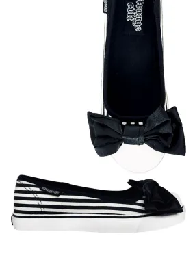 EMILY BOW STRIPE - BLACK/WHITE Breathable Material