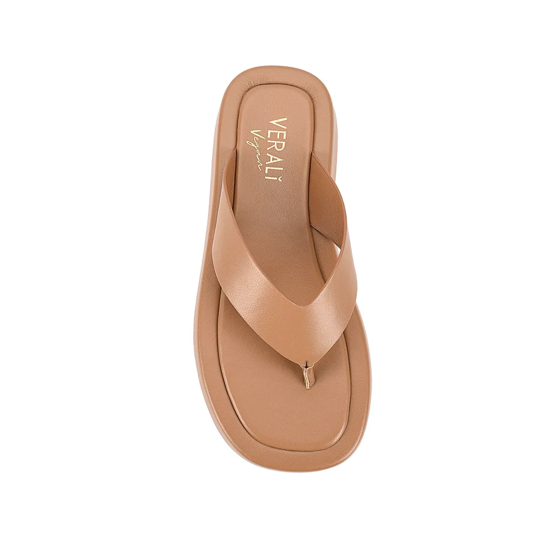 Sky Walk Bouncer II Flatform Thongs - Dark Camel Tan
