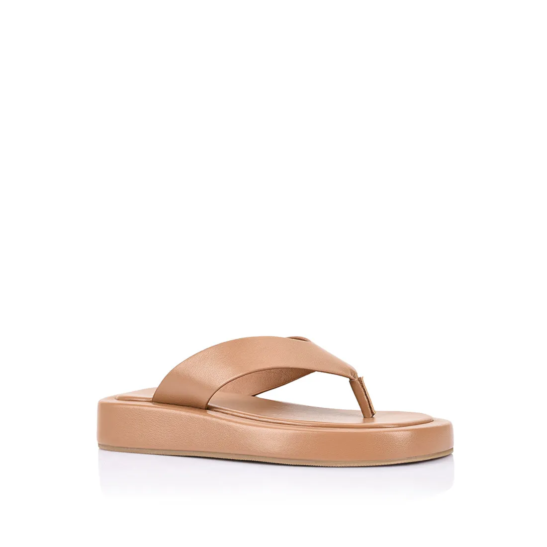 Bouncer II Flatform Thongs - Dark Camel Tan Hand Wash