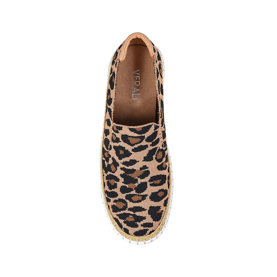 Queen Slip On Sneakers - Nude Leopard Knit Street Beat Main Path