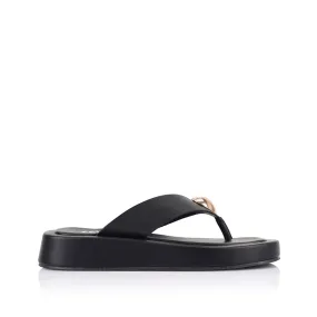 Casual Comfort Shoes Bosley Platform Thongs - Black