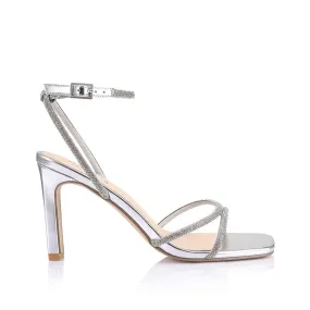 Comfort Grip Kian Block Heel Sandals - Silver