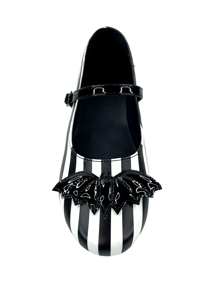 MARY JANE BAT STRIPE - WHITE/BLACK Sky Walk Event Glow