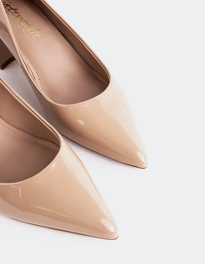 Josephine Nude Patent Pointed Sandals