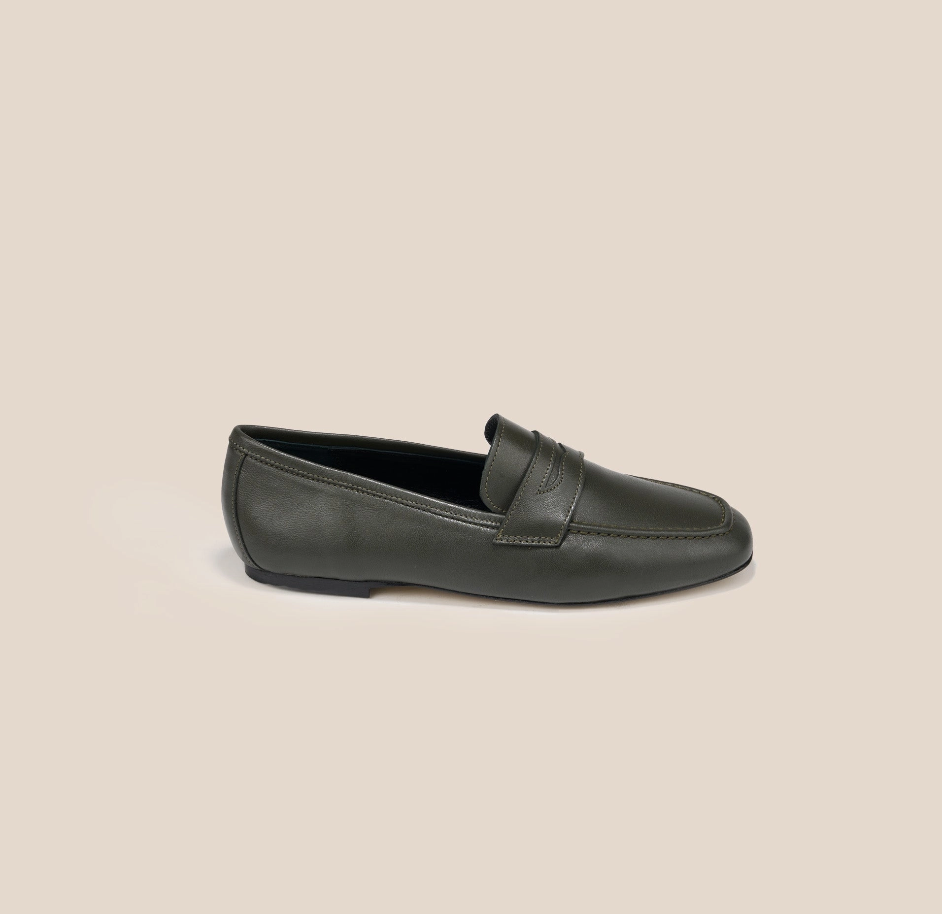 Lodi Due - Olive Leather Elegant Casual