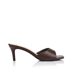 Tabitha Heeled Mules - Chocolate Brown Casual Platform Heels