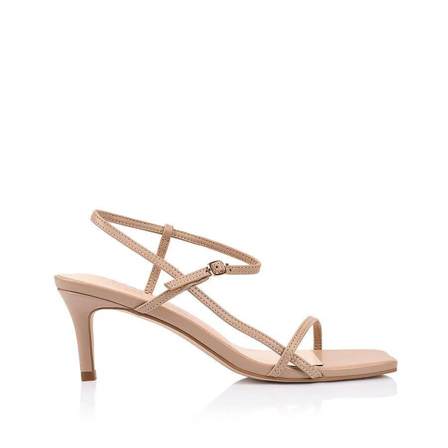 Bridal Stiletto Shoes Ballet-Inspired Heels Tatiana Strappy Sandals - Beige