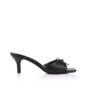 Elegant Comfortable fit Tay Kitten Heel Mules - Black
