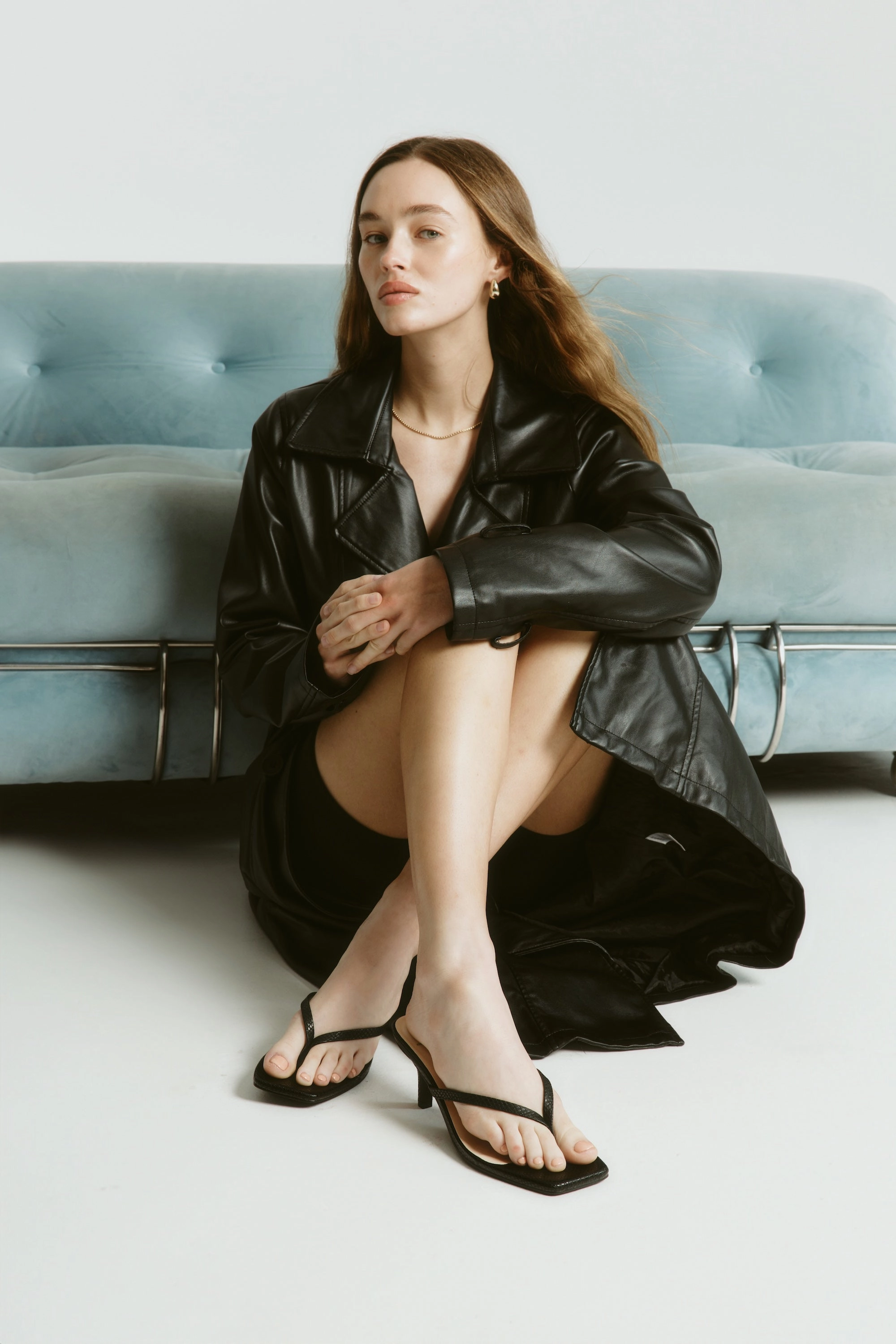 Flat Design Shock absorption system Taytum Heeled Thongs - Black Snake