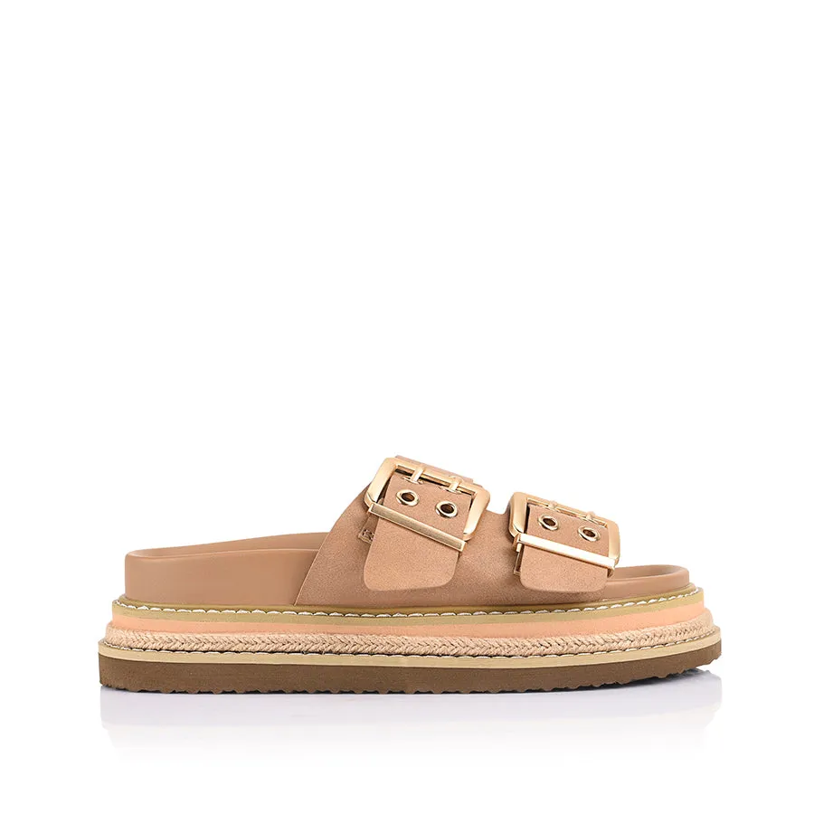 Thatcher Platform Slides - Biscuit Work Wear Fish Glow