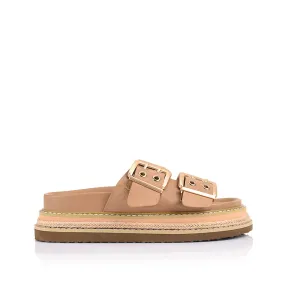 Thatcher Platform Slides - Biscuit Work Wear Fish Glow