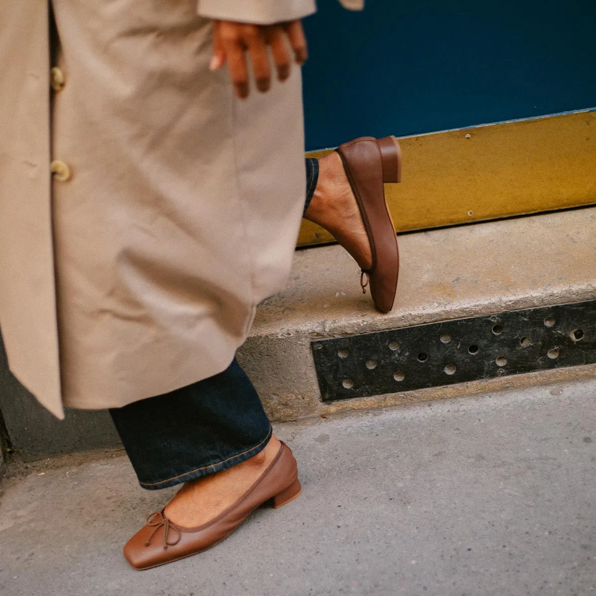 Non Slip Lace Lock The Ada - Cognac Nappa