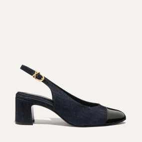 The Cluny Slingback - Indigo Denim and Patent suitable for amateurs Optimal lining
