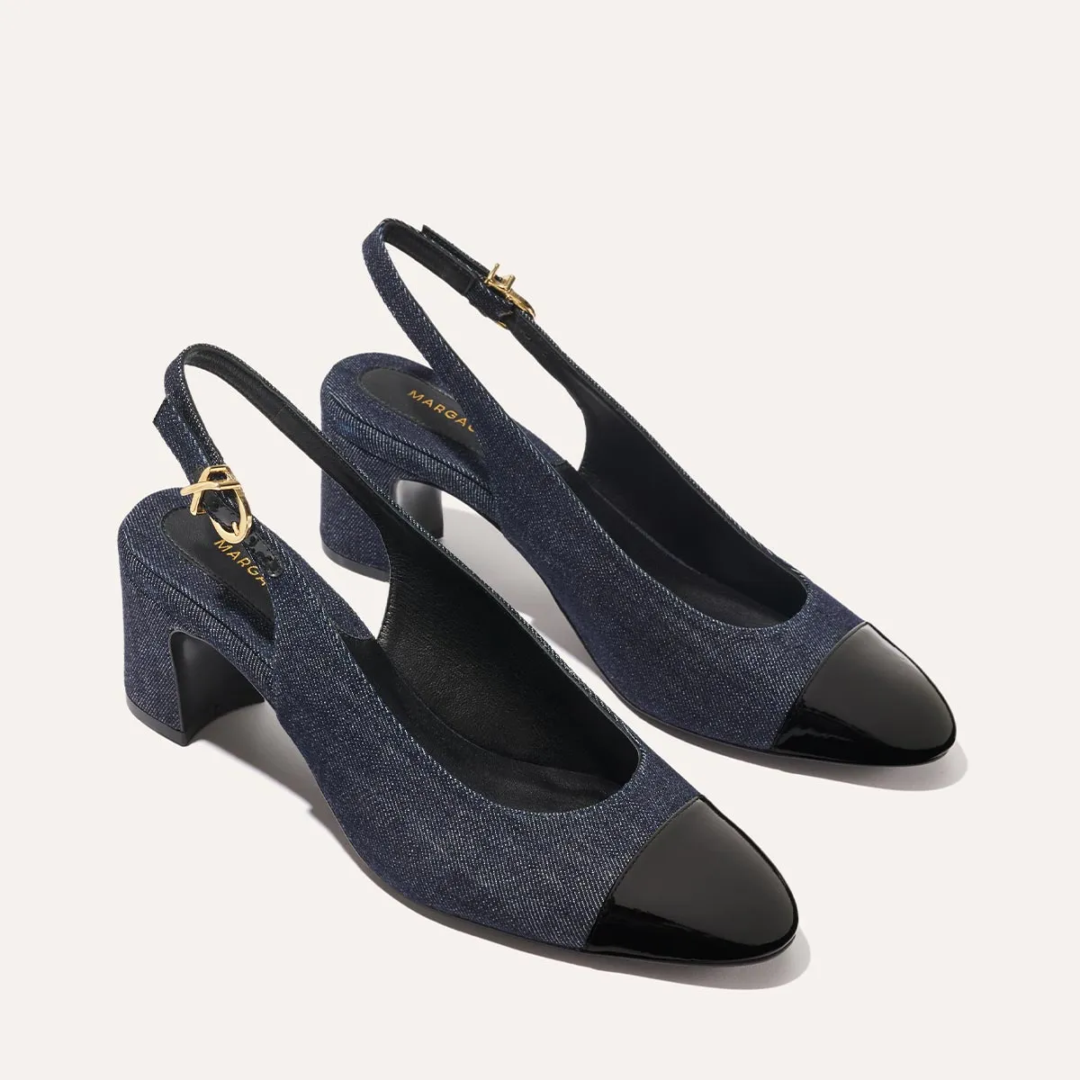 The Cluny Slingback - Indigo Denim and Patent Eye - Catching All-day Comfort