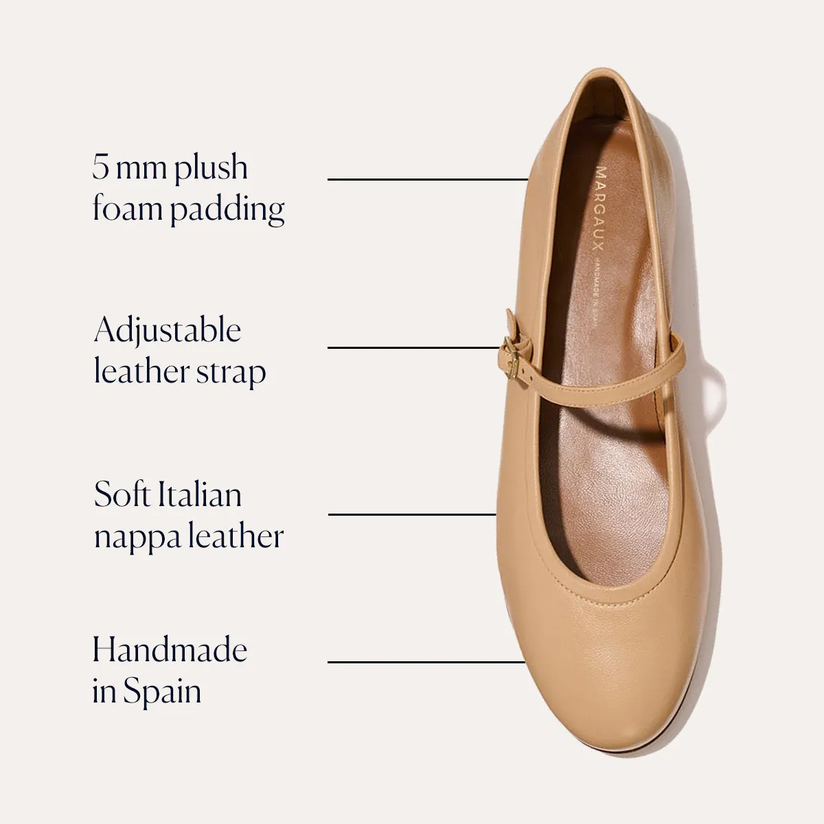 Bendable Sole Design The Demi Jane - Dune Nappa