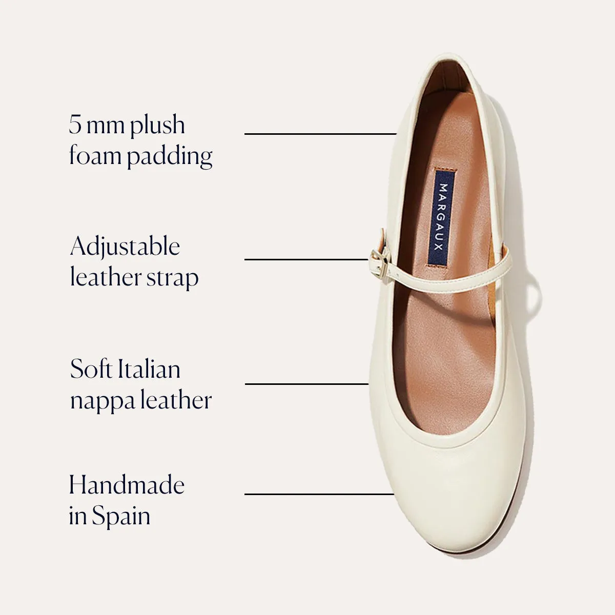 The Demi Jane - Ecru Nappa Cooling