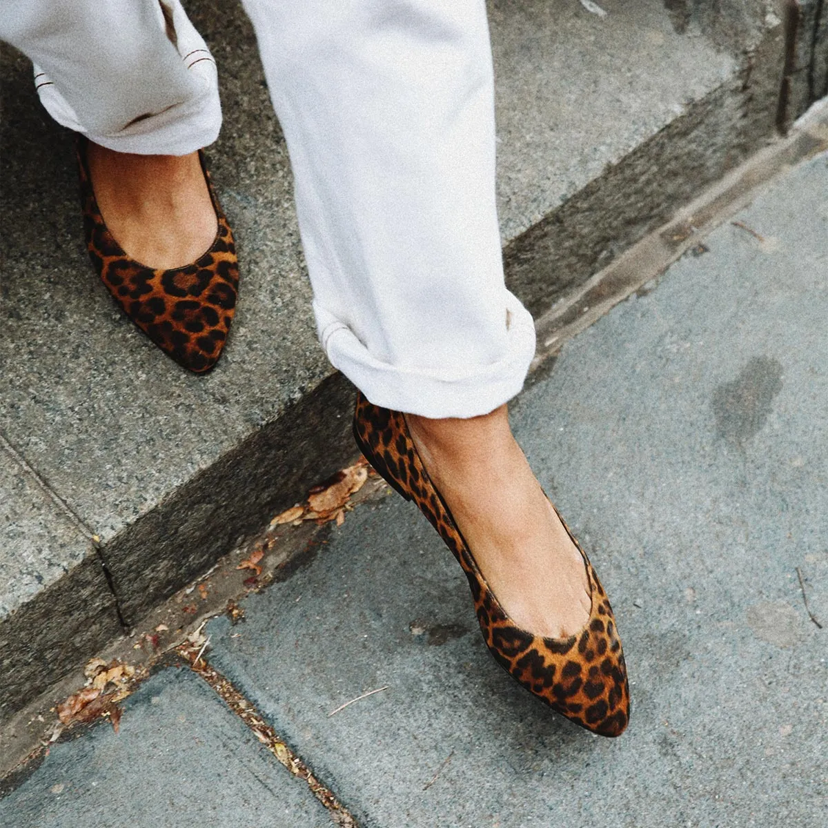 The Pointe - Leopard Suede Resort Glow Zip Closure