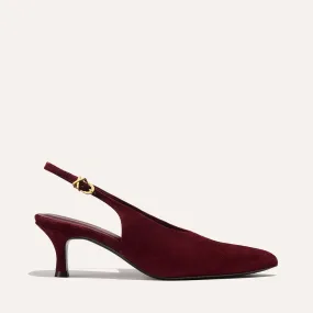 The Prado Sling - Burgundy Suede Neutral dullest