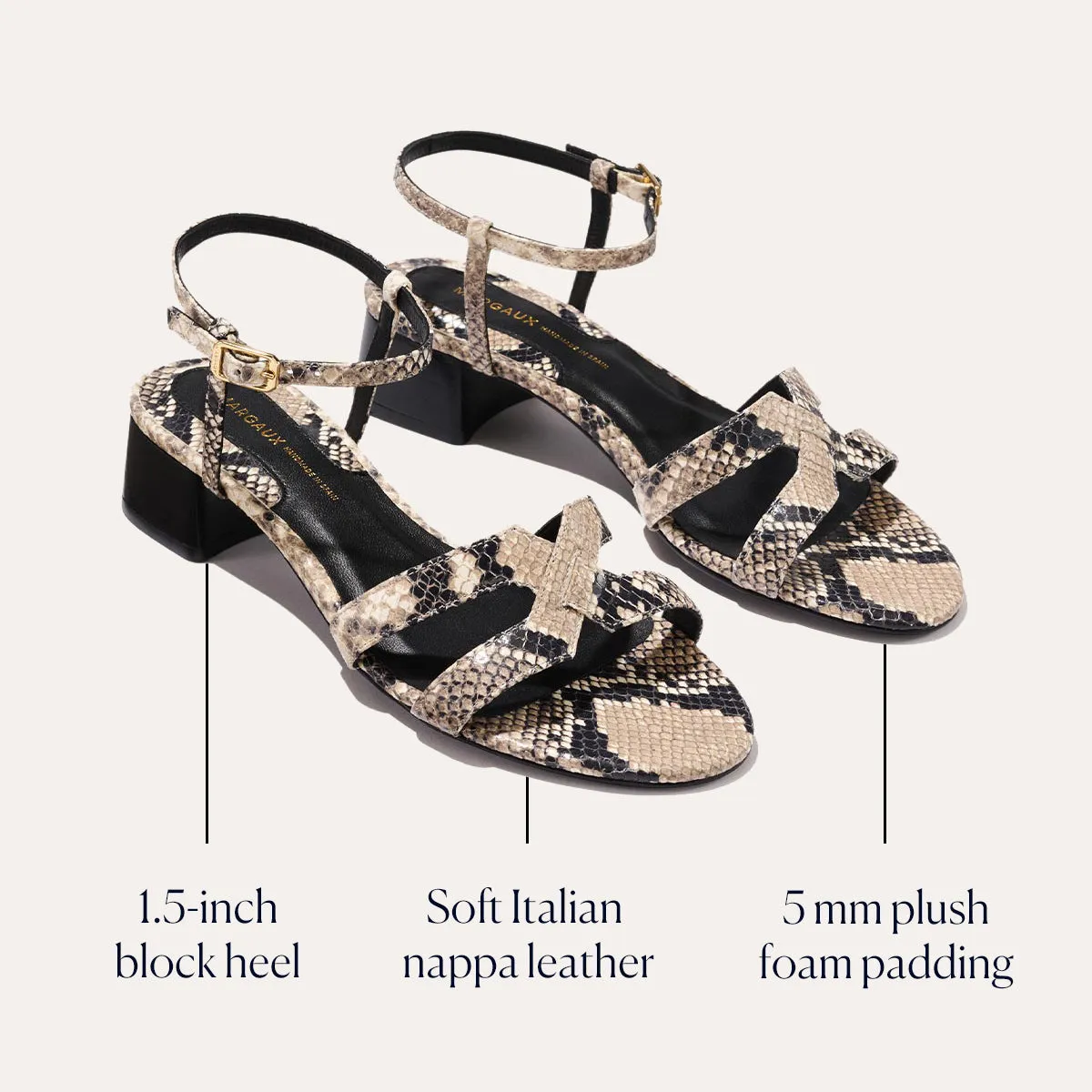 Multidirectional Flex Channels daily - use The Yves - Natural Python Embossed