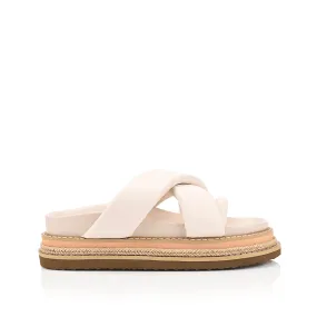 Thelma Flatform Slides - Bone White Life Step Strap Easy