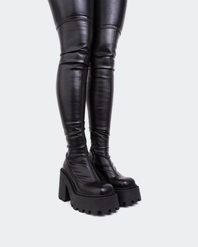 Tialo Black Stretch Heel Height Weather Ready