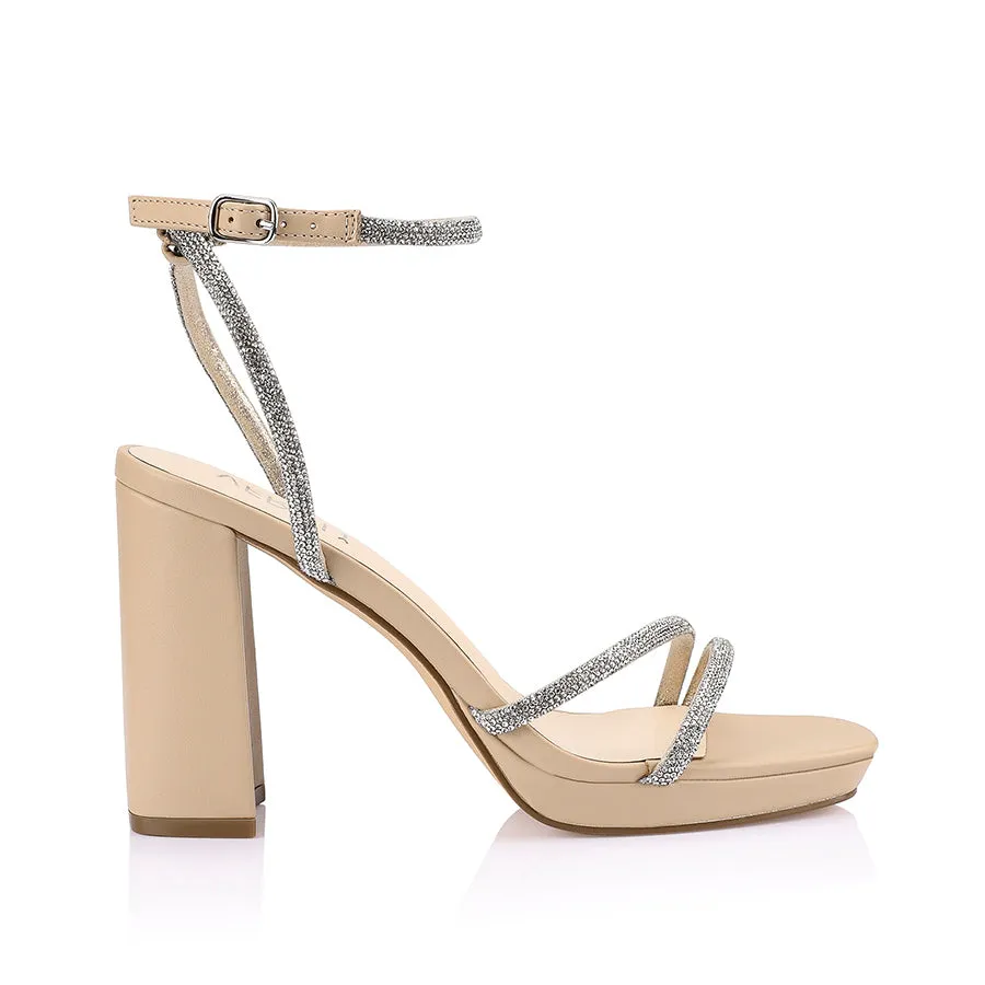 Lauren Platform Sandals - Nude City Morning rooftop party