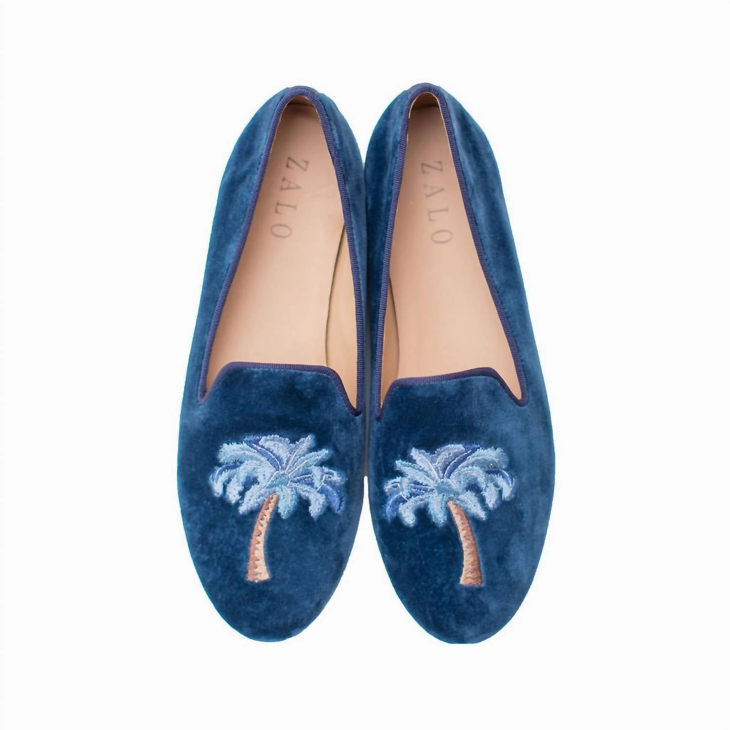Palm Tree Slipper In Blue Smoke Practical Slip-Ons