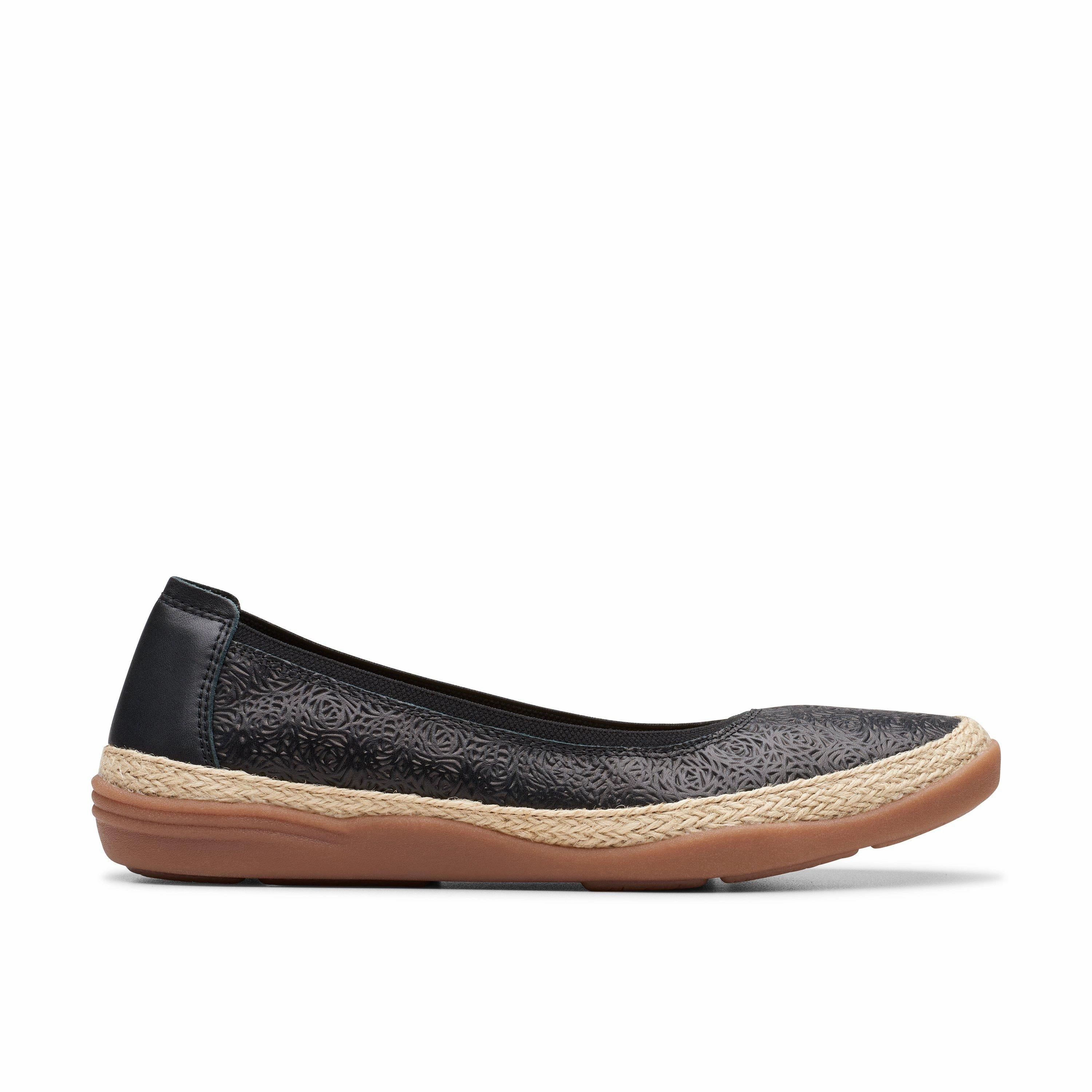 Easy Wear Clarks Elaina Rae in Black Leather