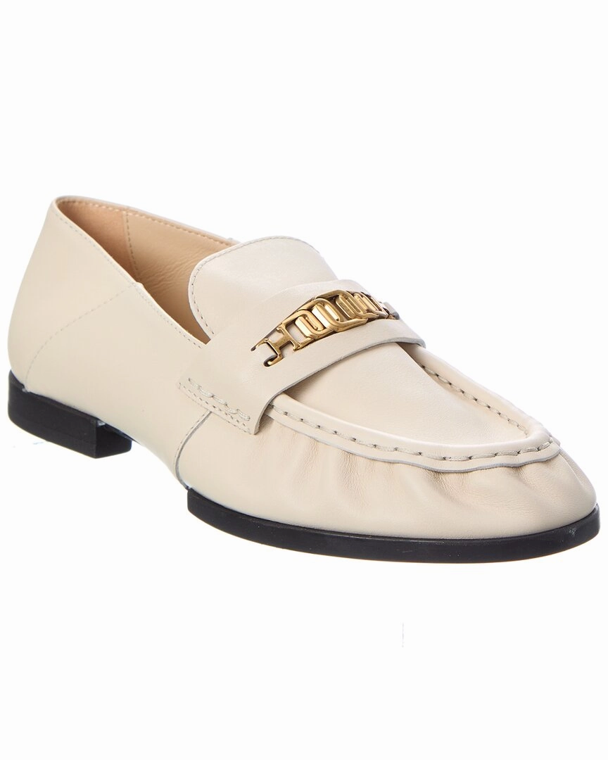 TOD??s Chain Leather Loafer Train Ride Casual Slip-on Walking Shoes
