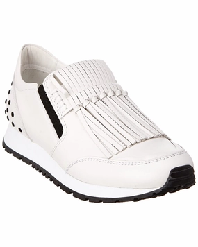 TOD??s Fringe Leather Slip-On Sneaker, 37 Soft Material
