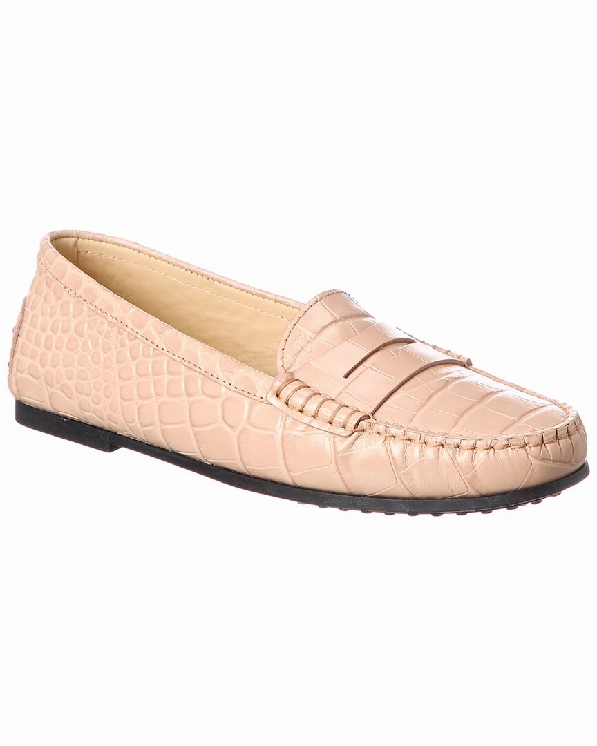 Soft Leather Light Move TOD??s Gommino Croc-Embossed Leather Loafer