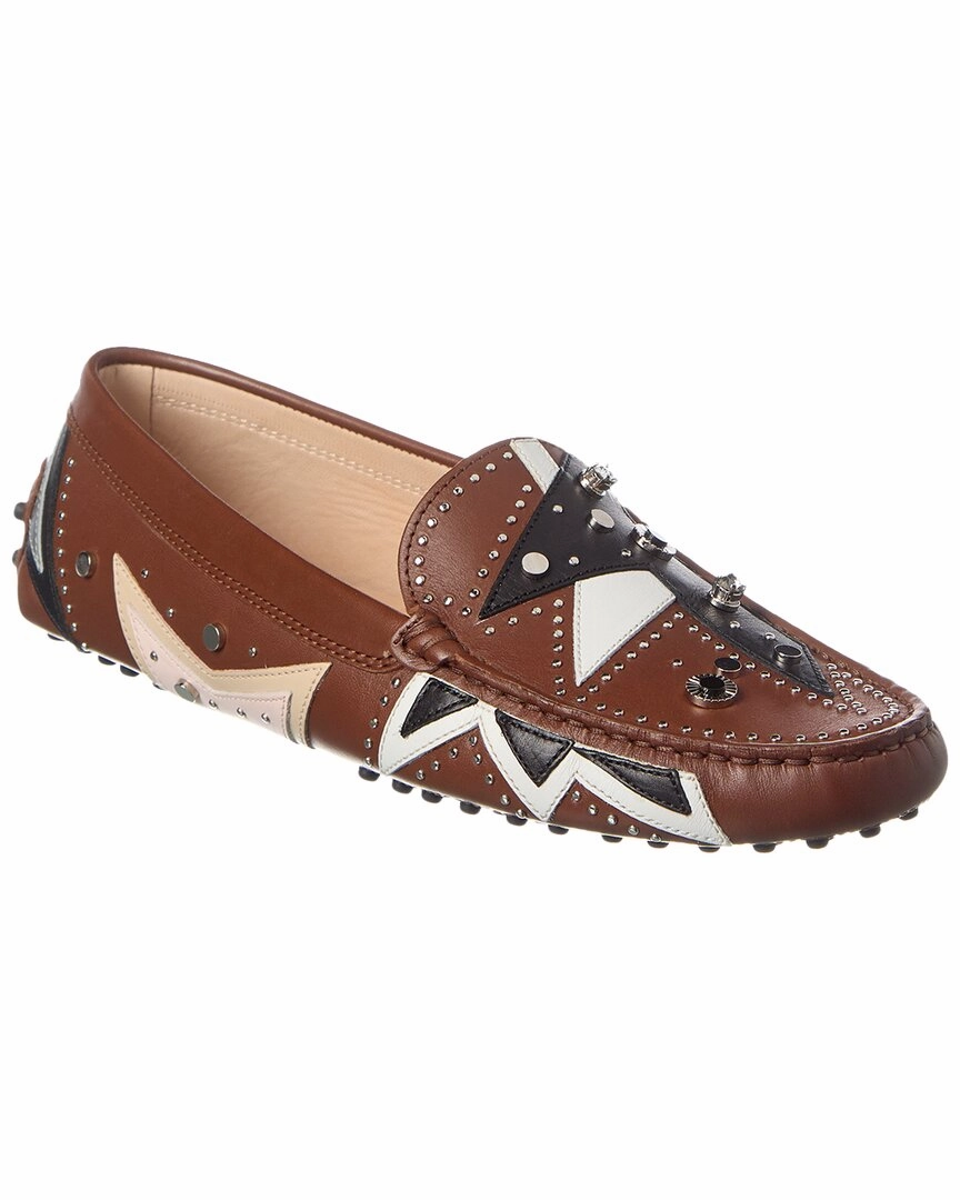 TOD??s Logo Leather Loafer Relaxed Padding Durable Leather Slip-ons