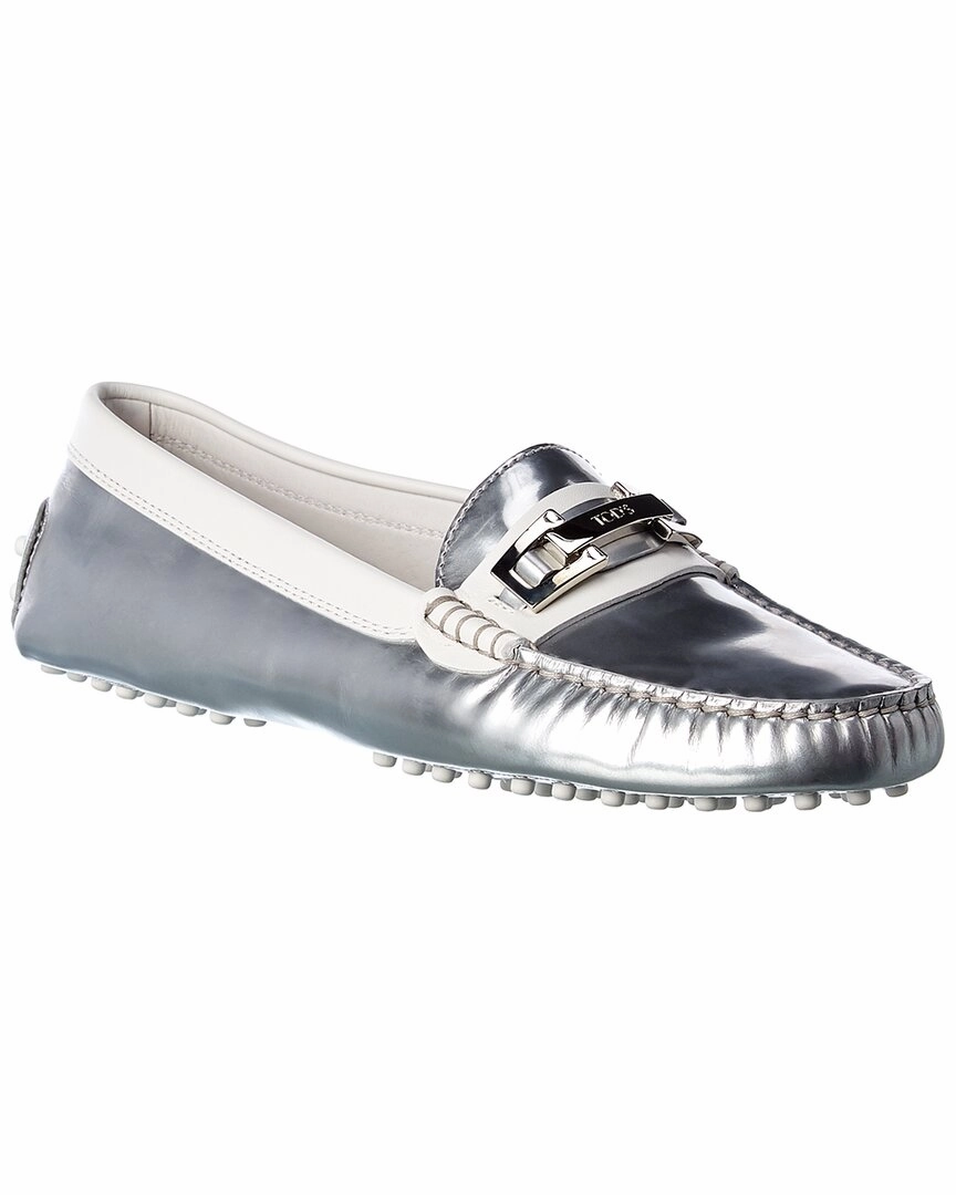 Shape True TOD??s Metallic Leather Loafer, 37