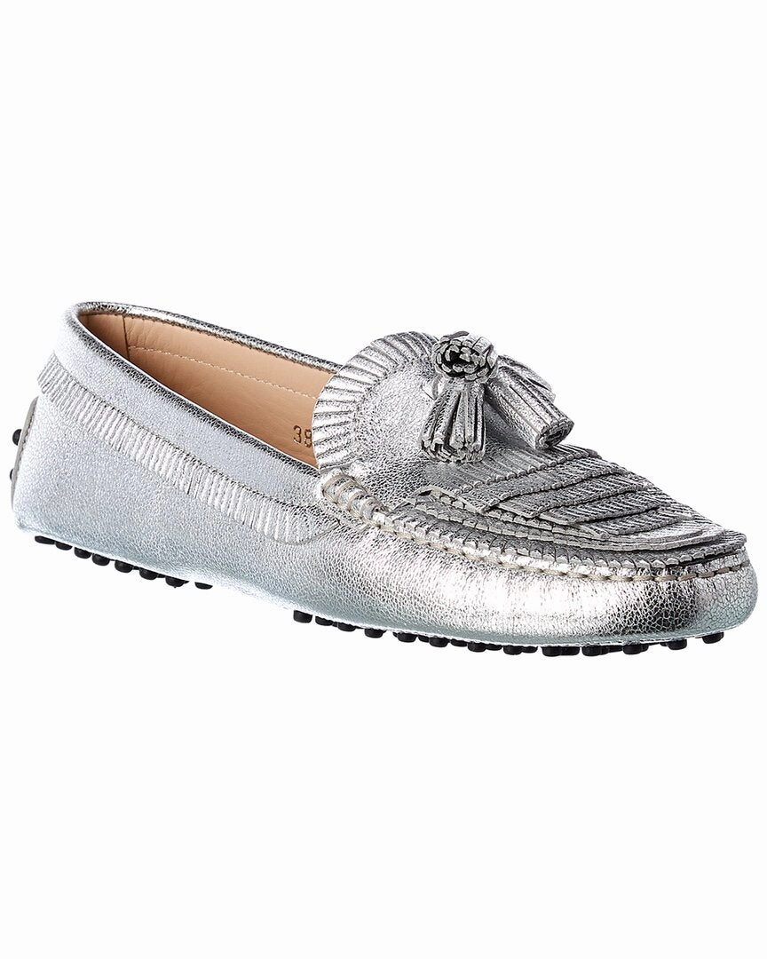 TOD??s Metallic Leather Loafer Art Corner Daily Go