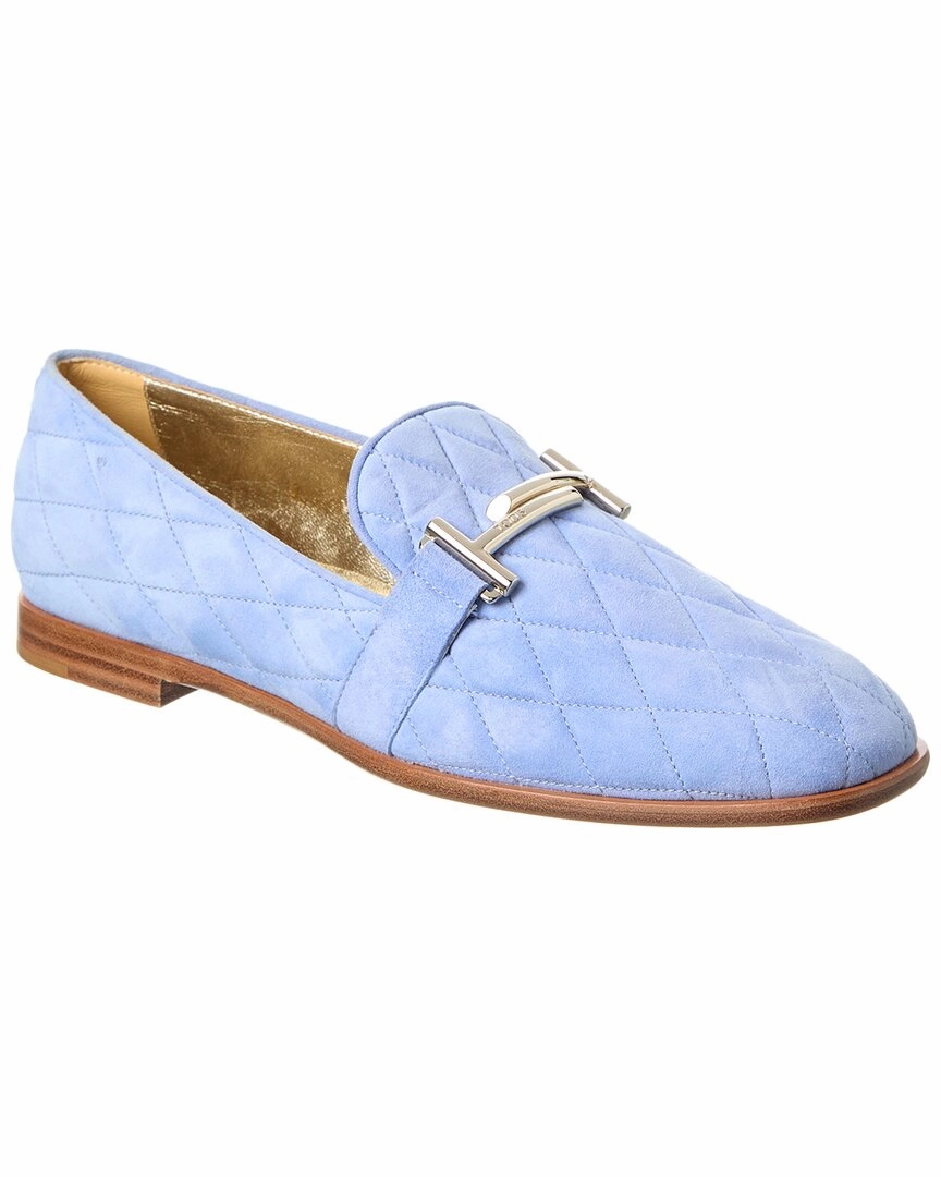 Sharp Silhouette Short Path TOD??s Quilted Suede Loafer