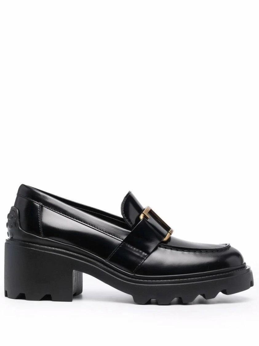 Urban Lane Black Mid Heel Loafers