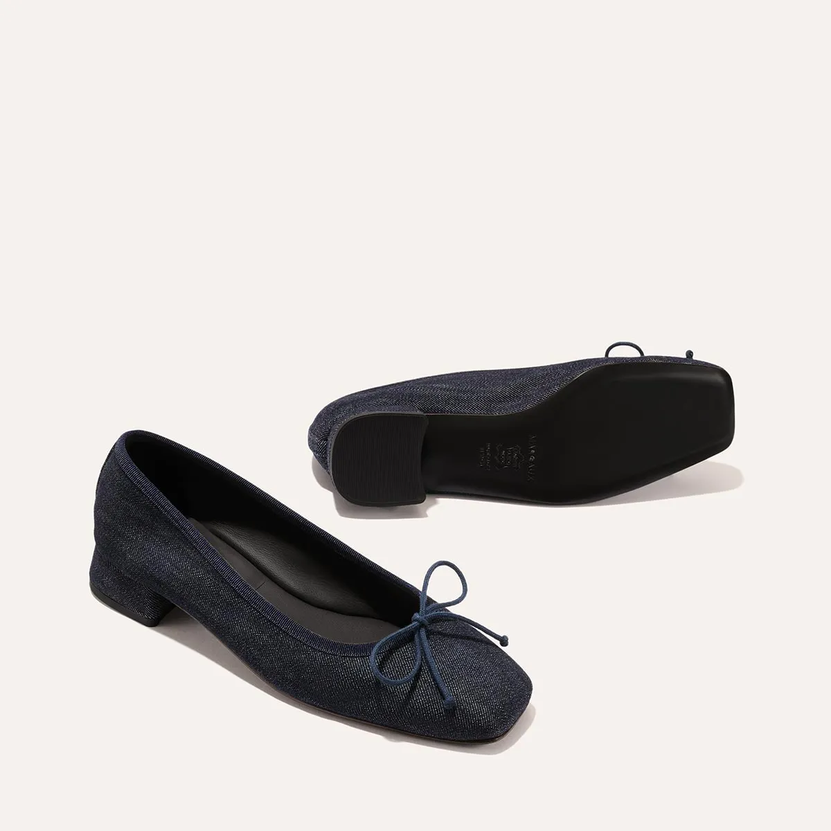 The Ada - Indigo Denim Geometric Print studded