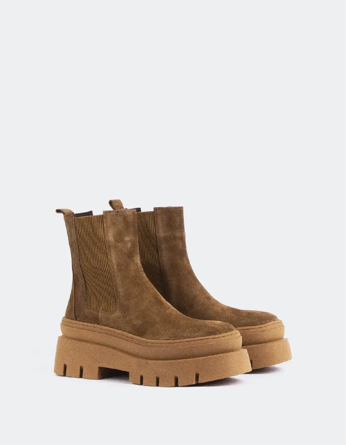 Delya Tan Suede Chic Design Comfort Layer