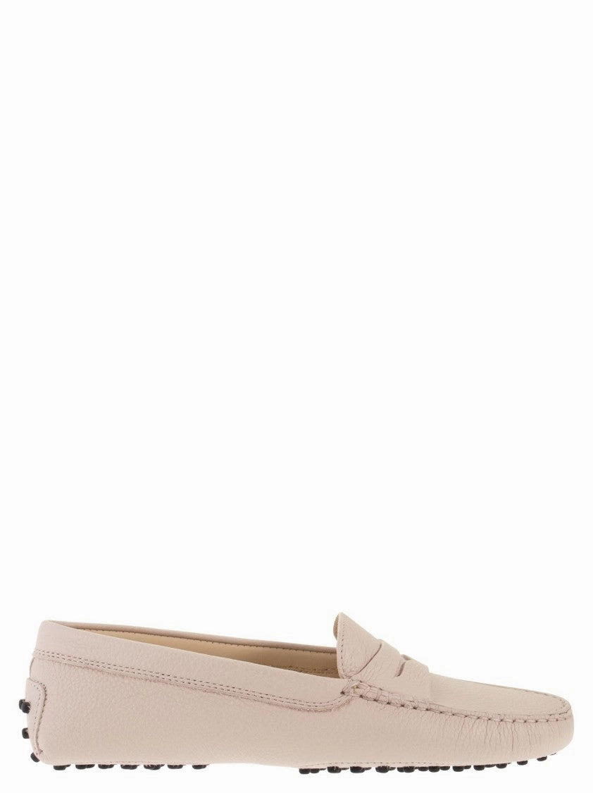 Refined Leather Loafers With Hand-Stitched Detailing And Rubber Sole Casual Padding Versatile Pair