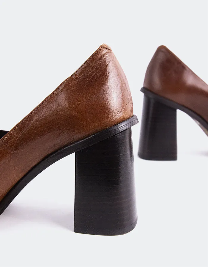 City Chic Gabiano Chestnut Leather