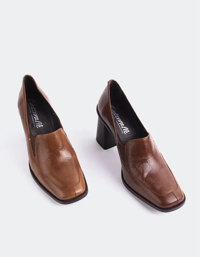 Gabiano Chestnut Leather Statement style Comfy Pumps