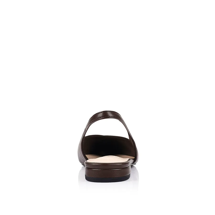 Cozy Cushion Hillary Slingback Flats - Chocolate Brown