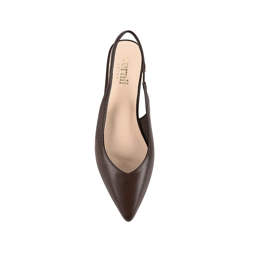 molded Boat Mood Hillary Slingback Flats - Chocolate Brown