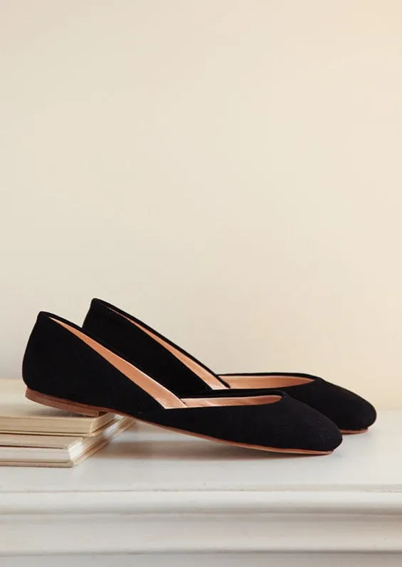 THEA BALLET FLATS ?C BLACK NUBUCK Trend Lane