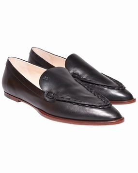 TOD??s Leather Loafer, 37 Cozy Fit Sharp Silhouette
