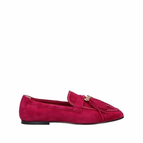 Tod's Tassel Design Suede Loafers In Fuschia Comfy Motion Work Readywear