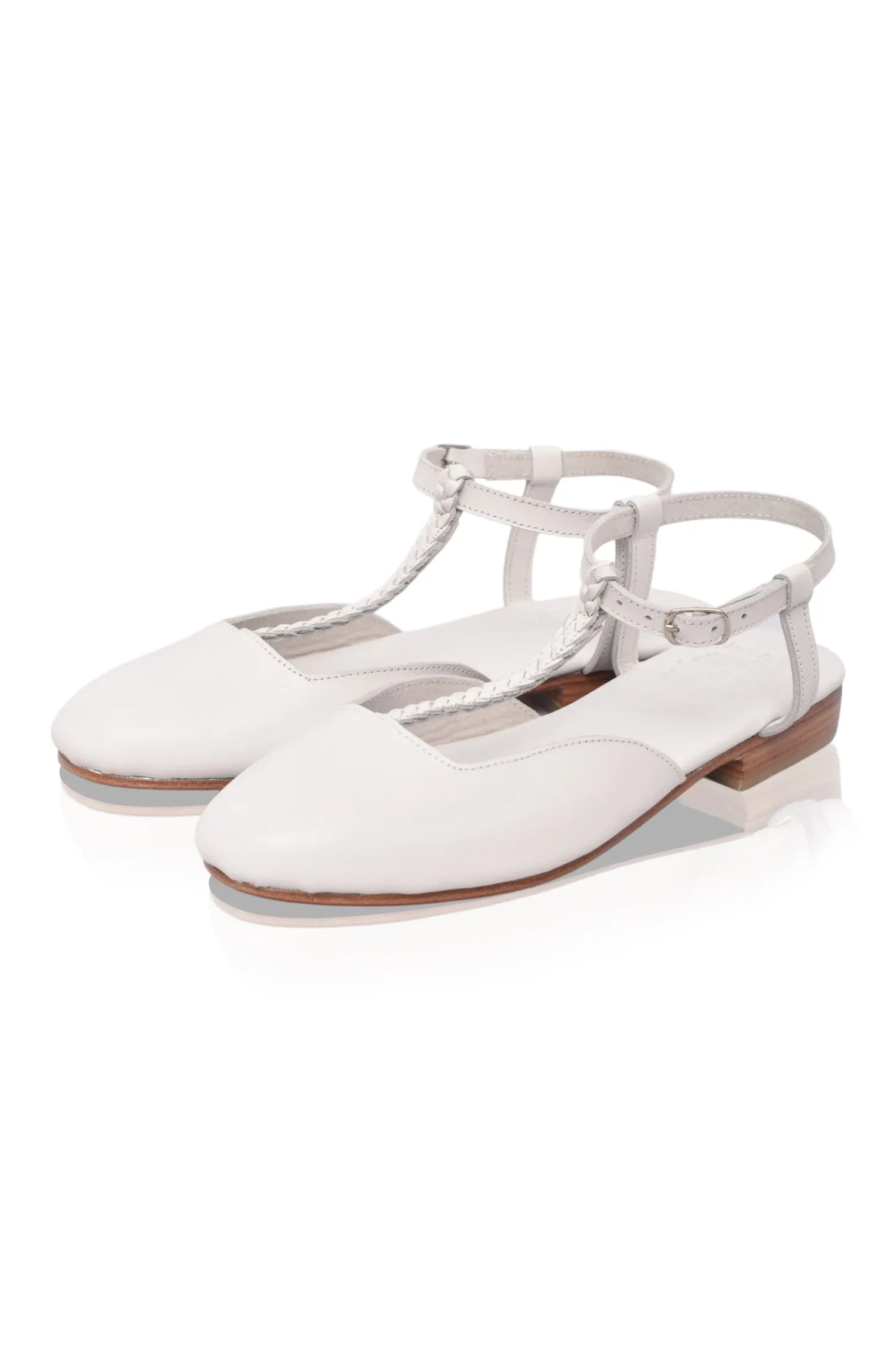 Tresser Slingback Leather Flats Family Time Smile Time