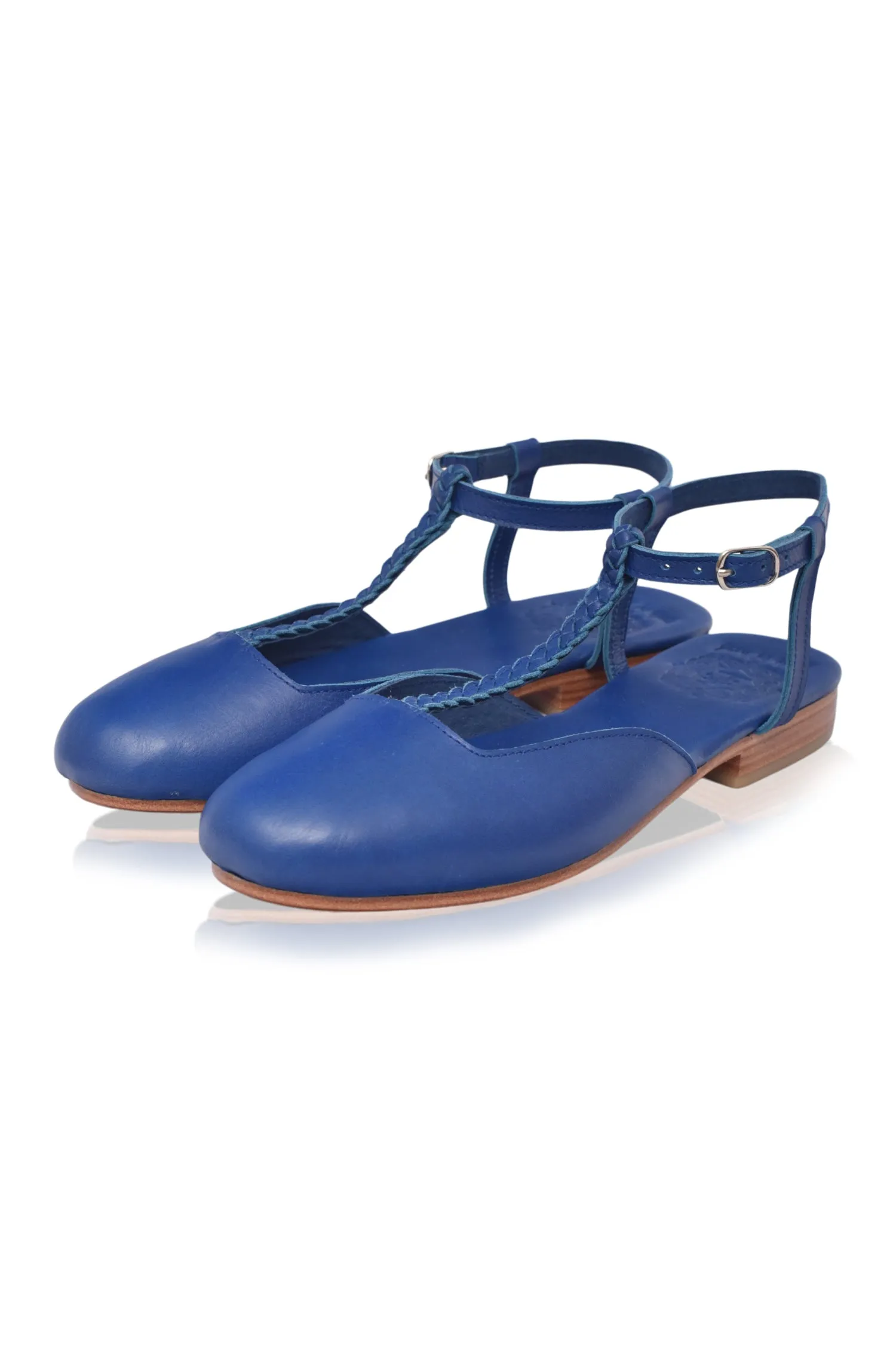 Tresser Slingback Leather Flats Embroider Edge Shop Walk